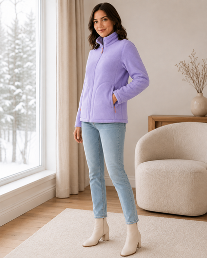 Women's Puffer Jacket with Plush Lining