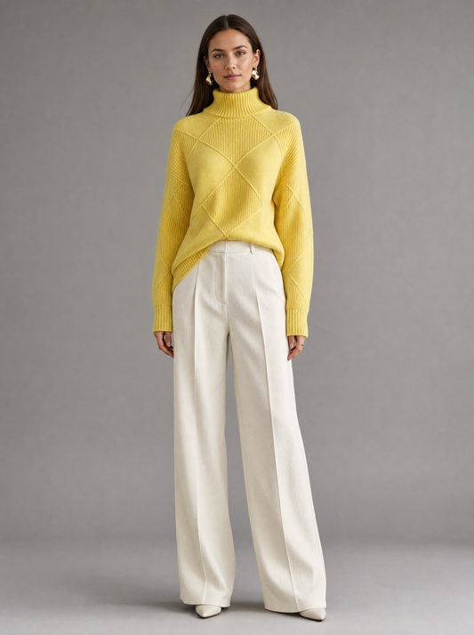 Women's Cashmere Sweater with Wrap Collar