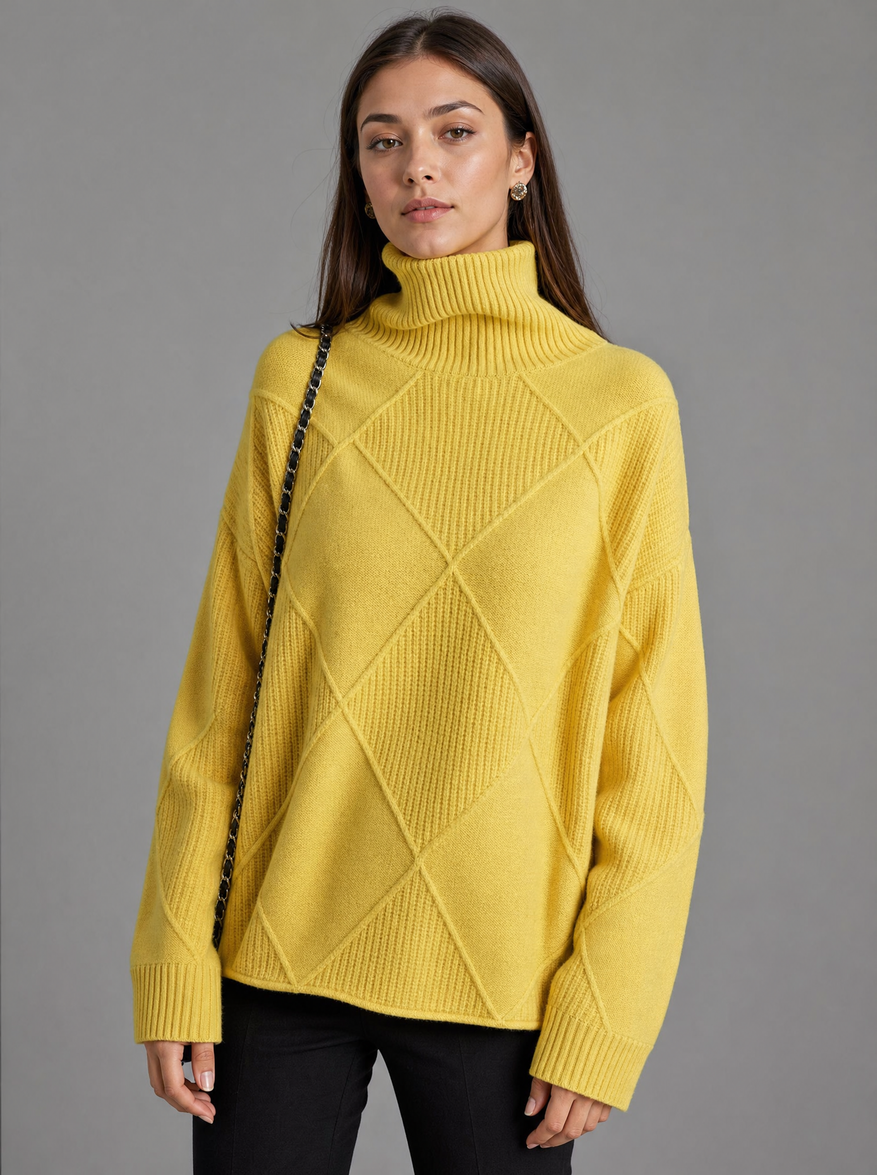 Women's Cashmere Sweater with Wrap Collar