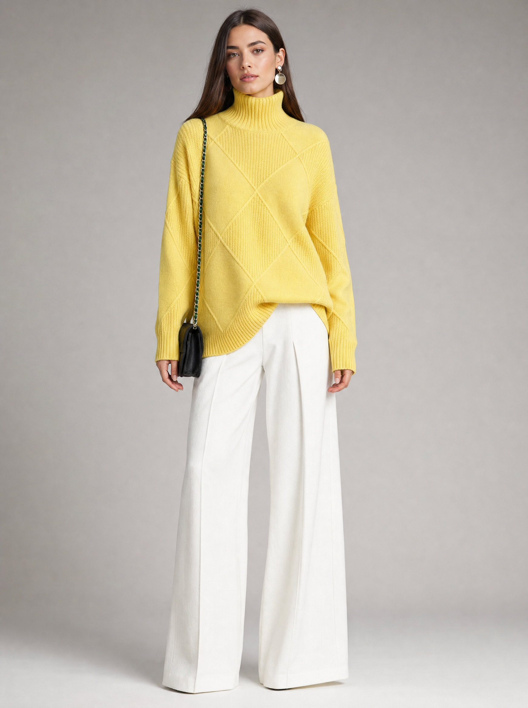 Women's Cashmere Sweater with Wrap Collar
