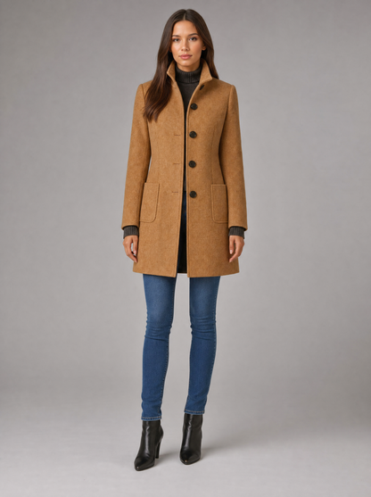 Women's Tailored Coat with Structured Fit