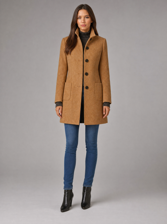 Women's Tailored Coat with Structured Fit