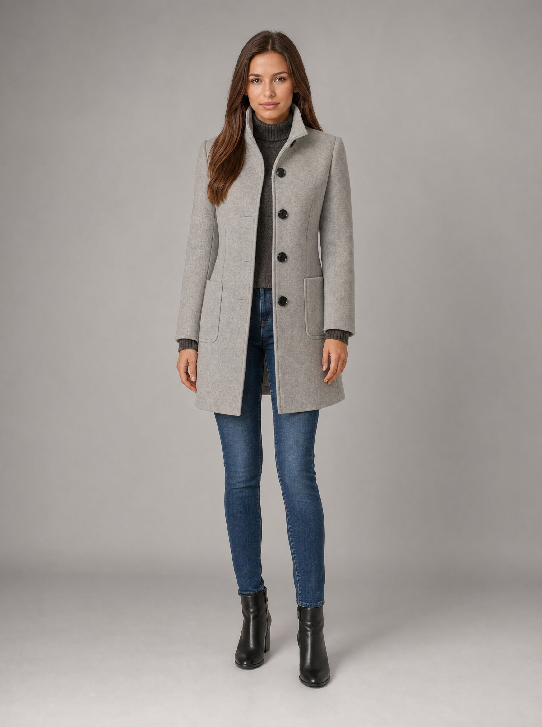Women's Tailored Coat with Structured Fit
