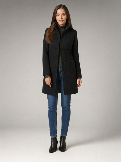 Women's Tailored Coat with Structured Fit