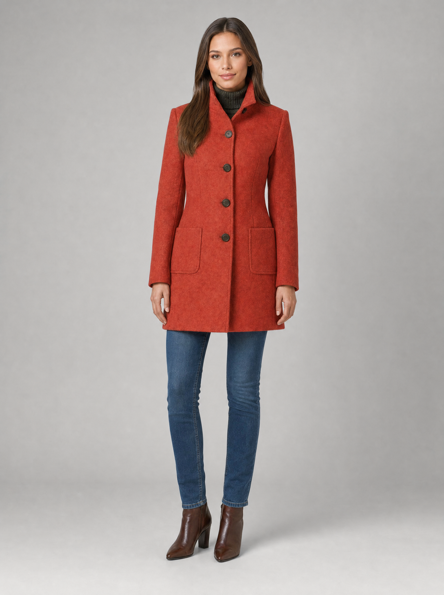 Women's Tailored Coat with Structured Fit