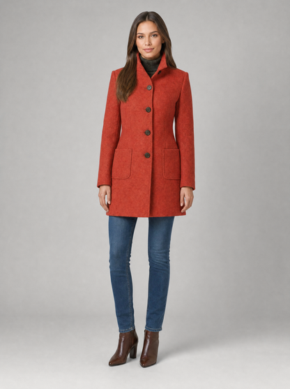 Women's Tailored Coat with Structured Fit