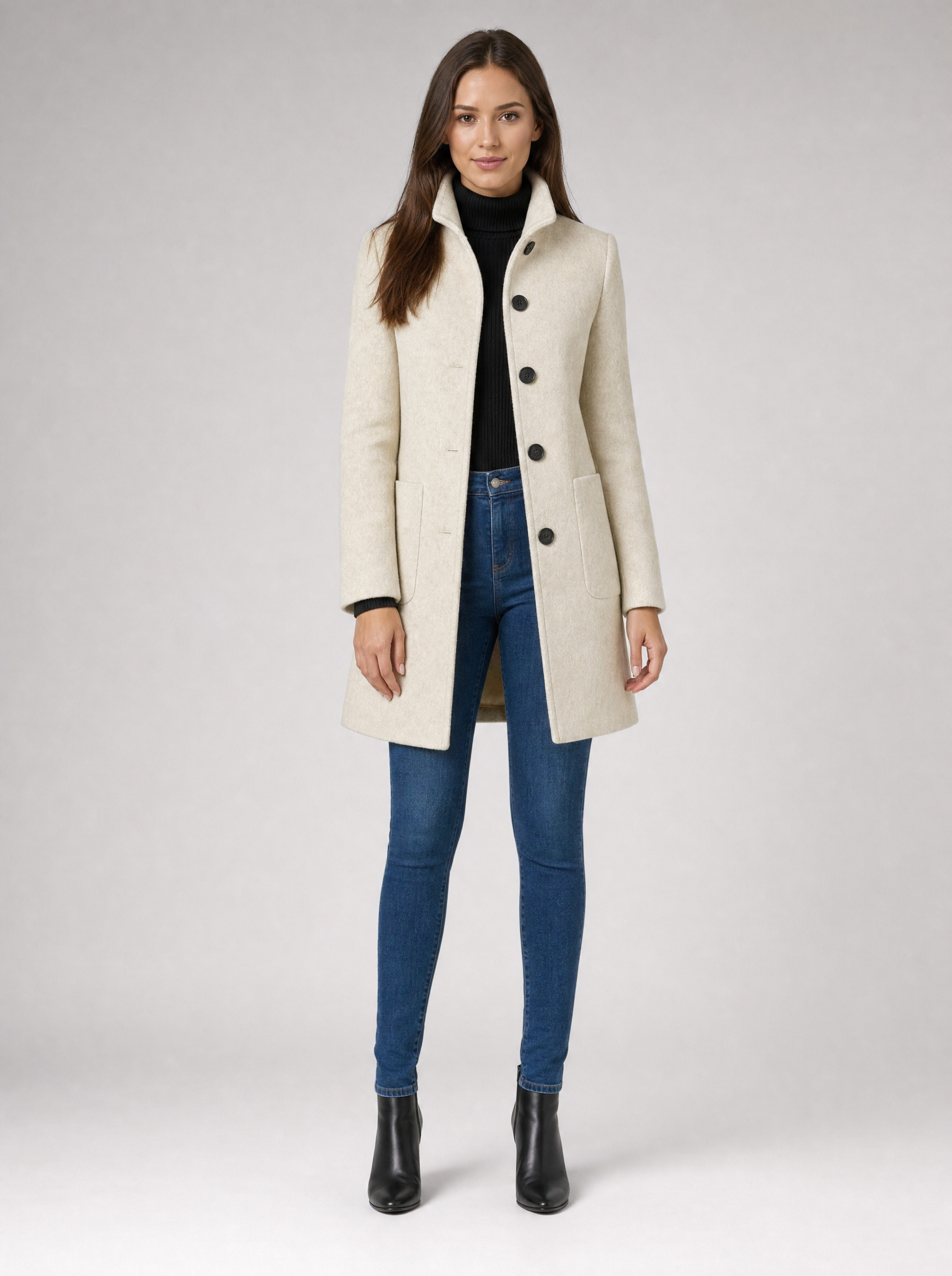Women's Tailored Coat with Structured Fit