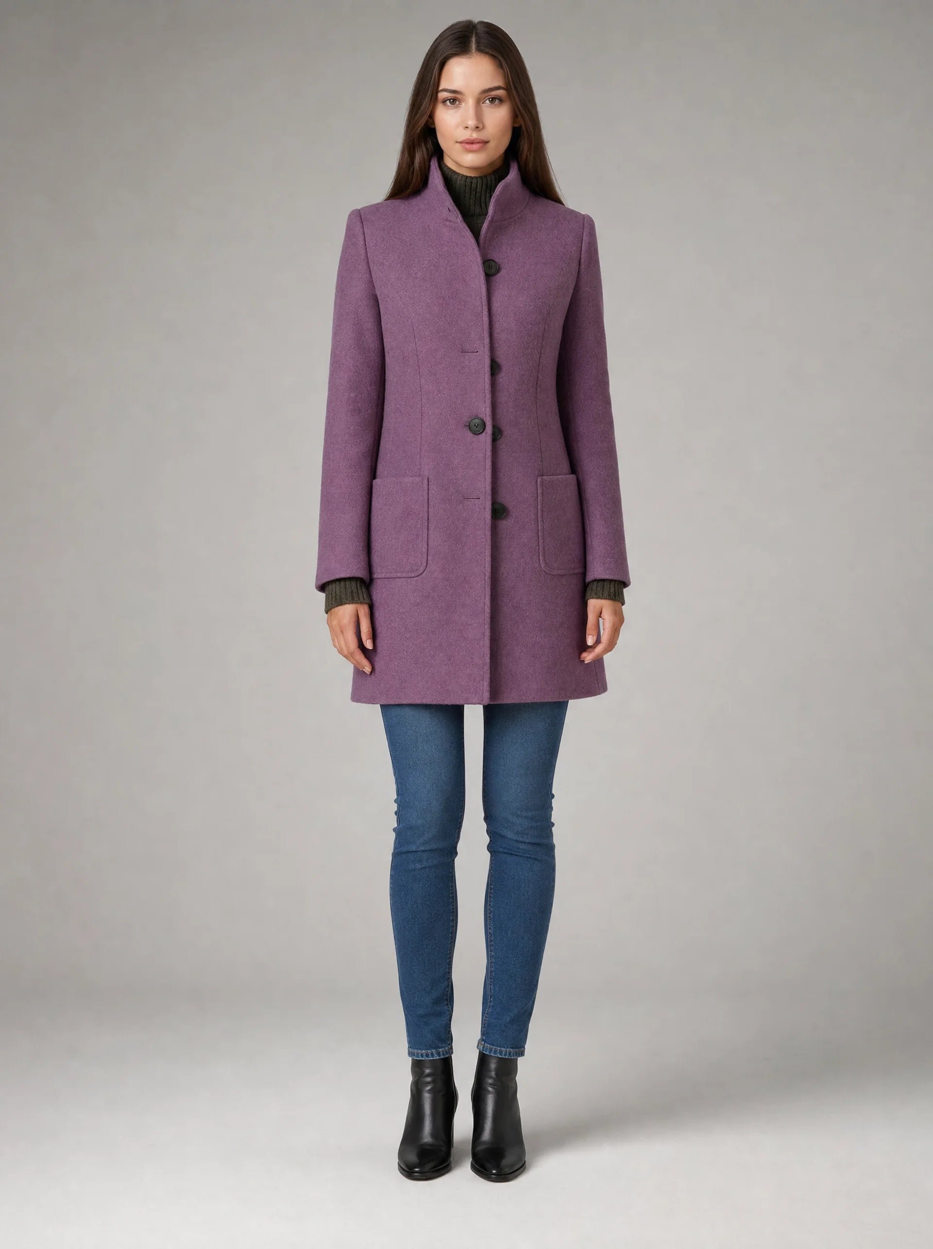 Women's Tailored Coat with Structured Fit