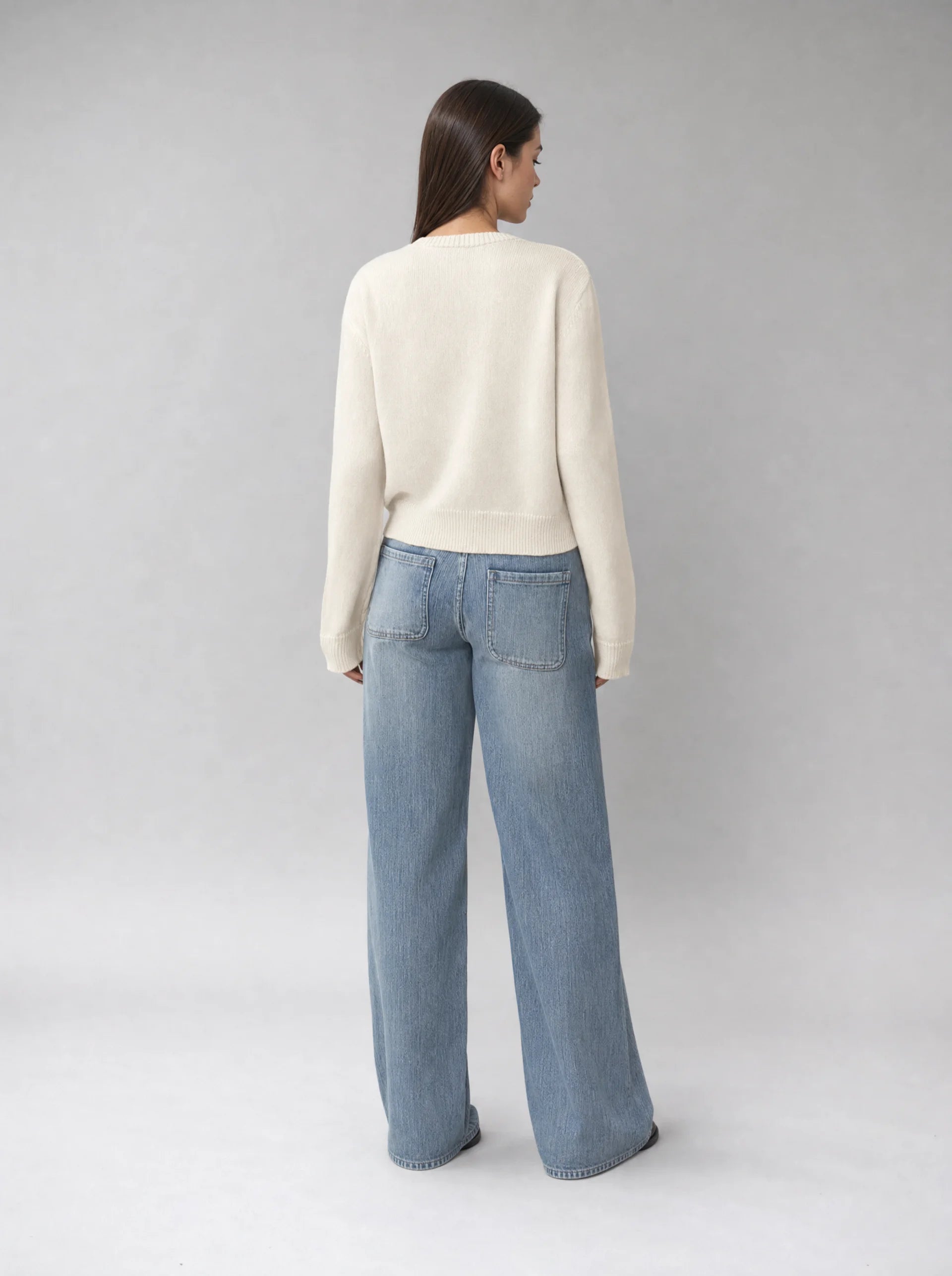 Women's Cropped Cardigan with Ribbed Trim
