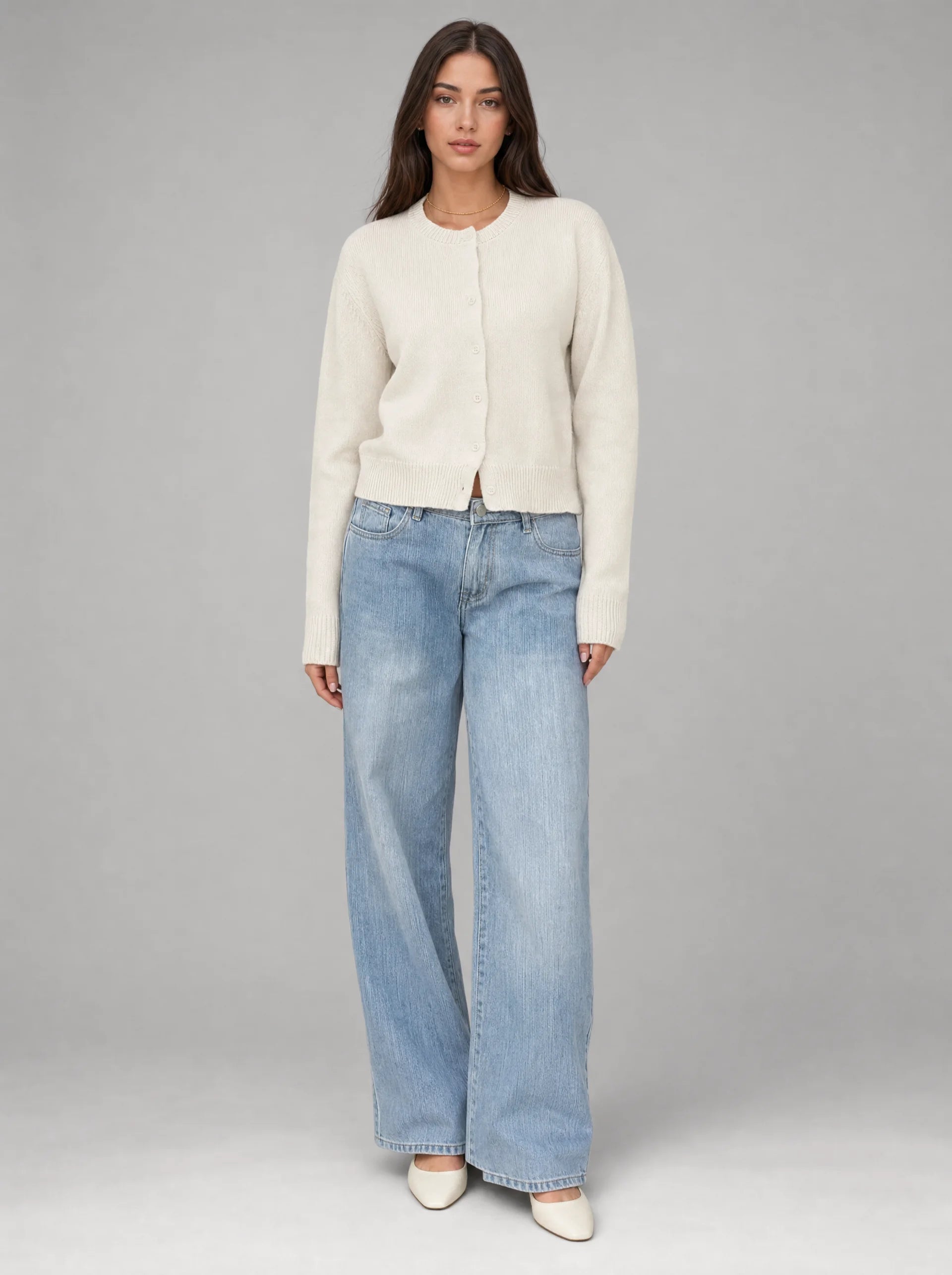 Chic Layer | Women's Cropped Cardigan with Ribbed Trim | Versatile Style for Effortless Outfits