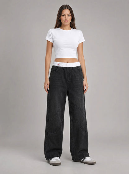 Women's Vintage Style Wide Leg Jeans – Relaxed Fit