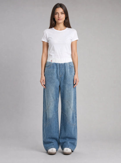Women's Vintage Style Wide Leg Jeans – Relaxed Fit