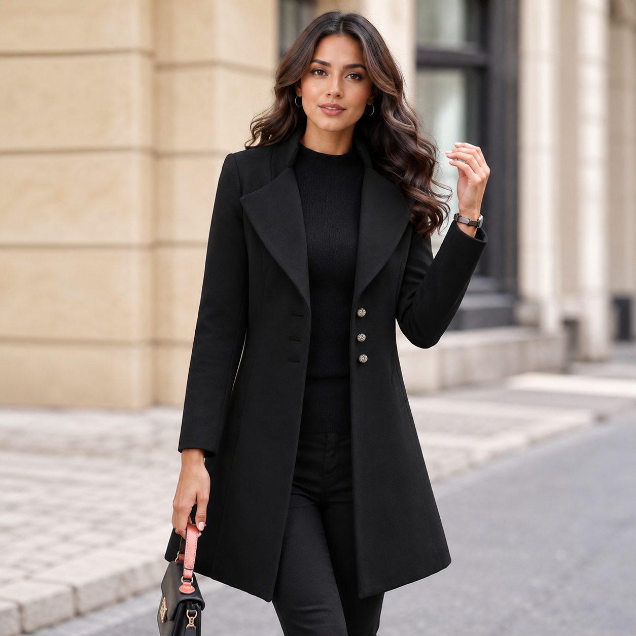 Wool Overcoat with Tailored Fit