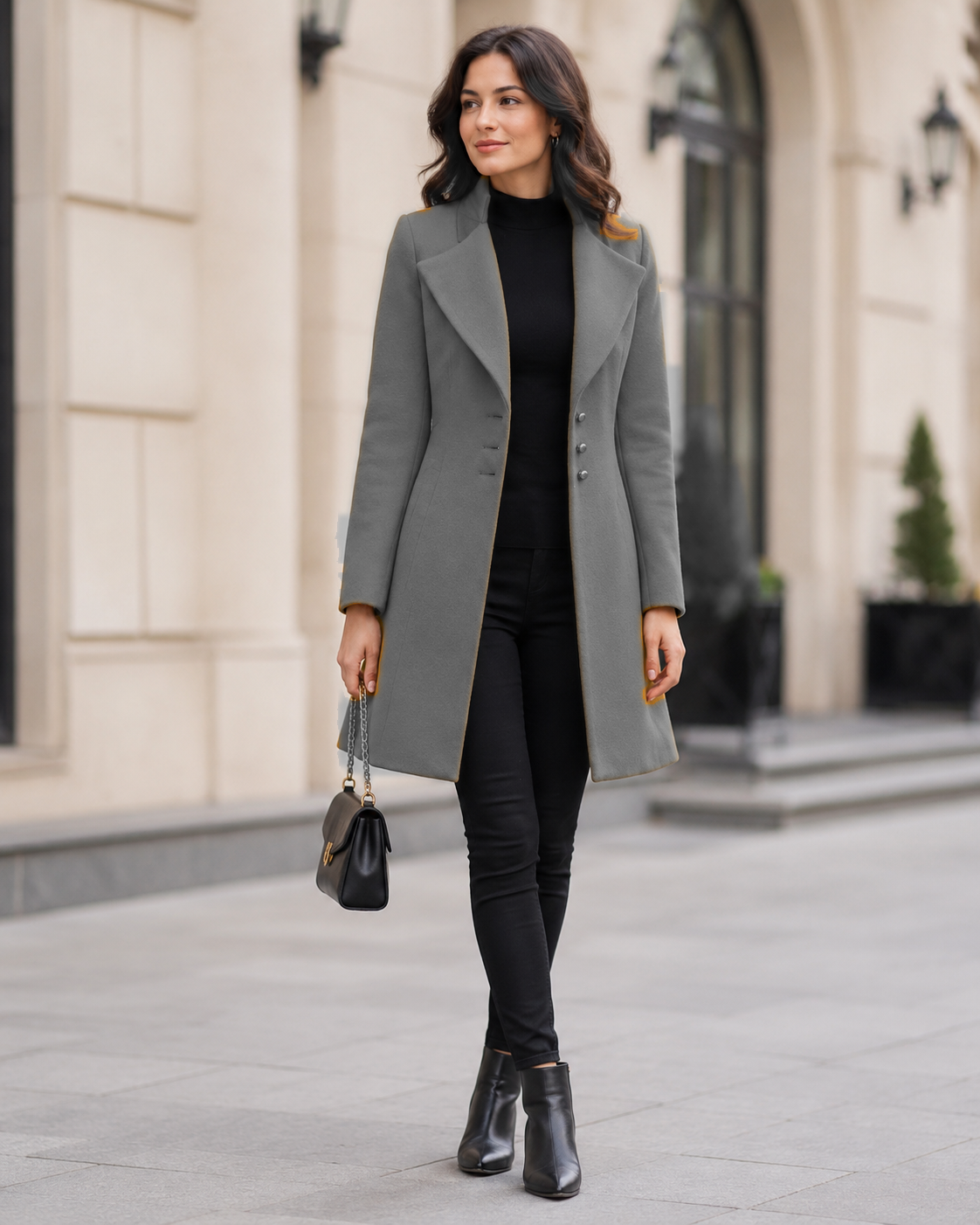 Wool Overcoat with Tailored Fit