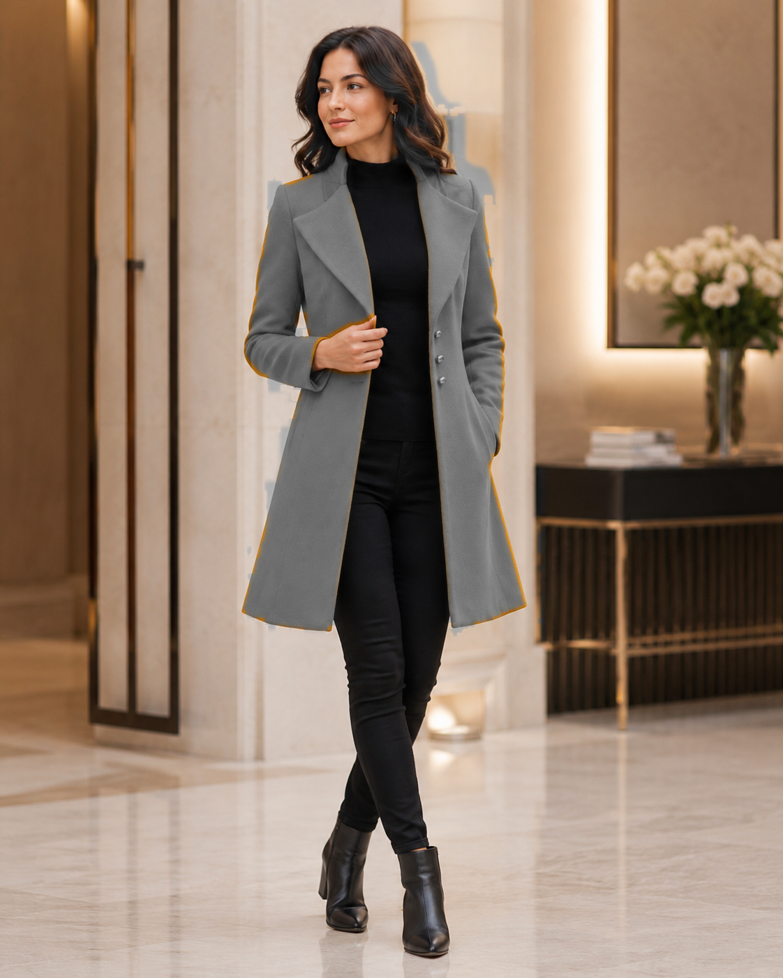 Wool Overcoat with Tailored Fit