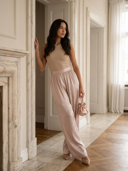 Elegant Womens Pants | Satin Balloon Trousers with Loose-Fit Design | Stylish Comfort for Spring and Summer 2