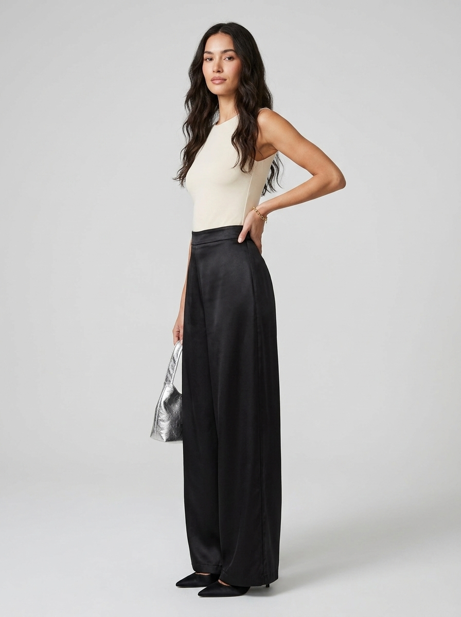 Elegant Womens Pants | Satin Balloon Trousers with Loose-Fit Design | Stylish Comfort for Spring and Summer 4