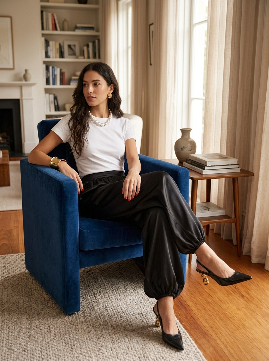 Elegant Womens Pants | Satin Balloon Trousers with Loose-Fit Design | Stylish Comfort for Spring and Summer 7