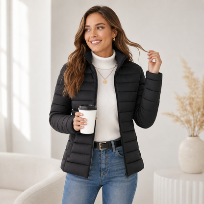 Lightweight Quilted Jacket for Women with Stand Collar & Full Zip Closure | Stylish Layer for Everyday Warmth 4