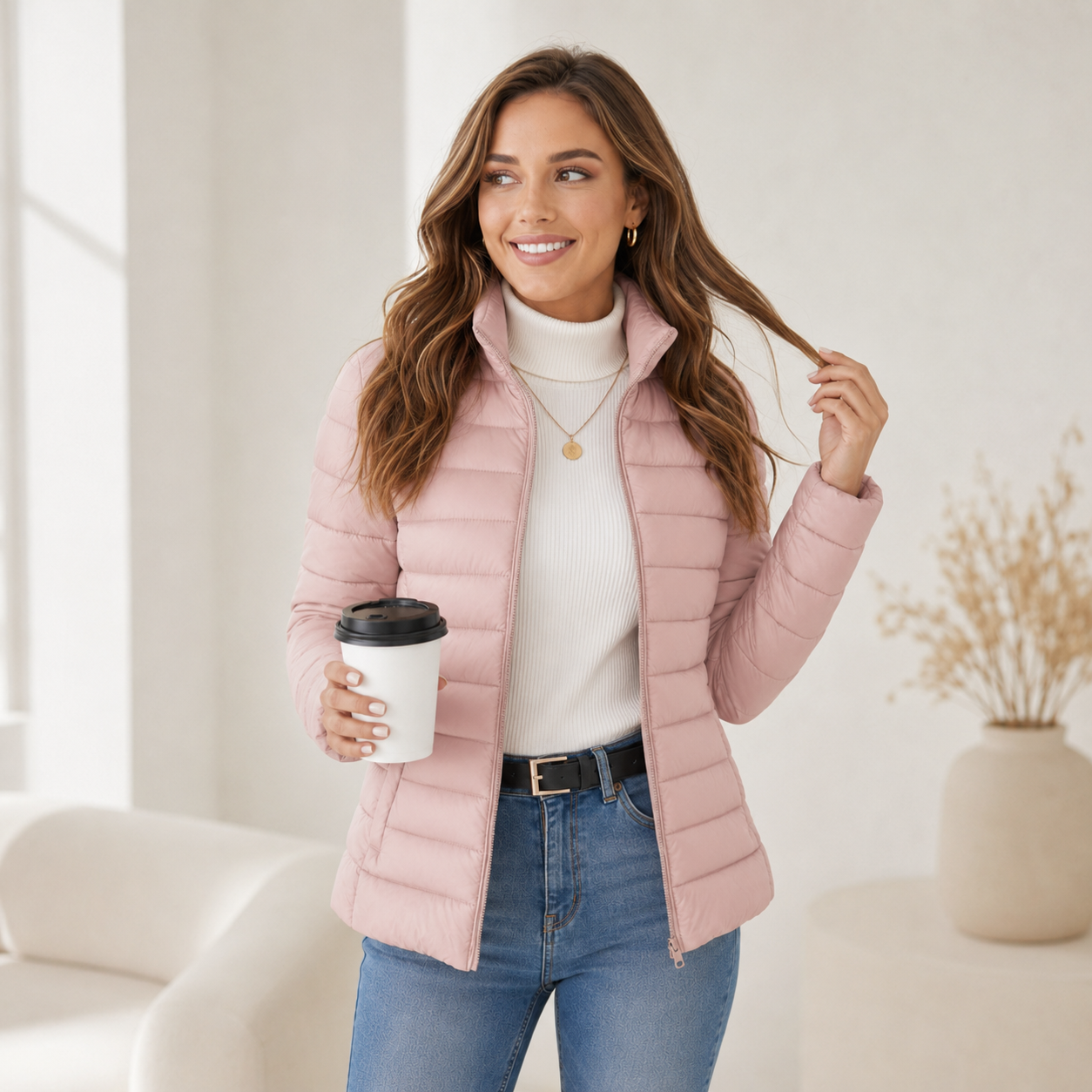 Lightweight Quilted Jacket for Women with Stand Collar & Full Zip Closure | Stylish Layer for Everyday Warmth 5