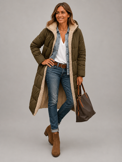 Hooded Longline Black Puffer Jacket | Ultra Warm & Lightweight Winter Coat for Women 6