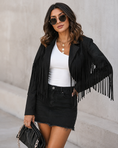 Womens Fringe Leather Jacket 2