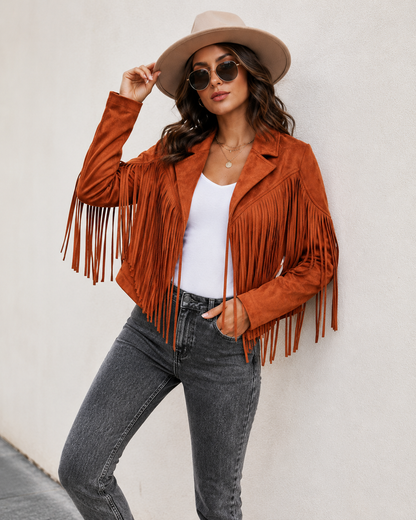Womens Fringe Leather Jacket 5