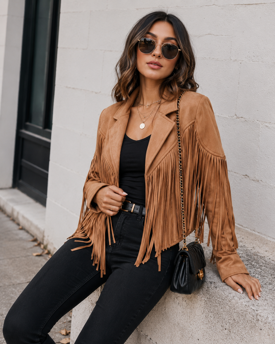 Womens Fringe Leather Jacket 1