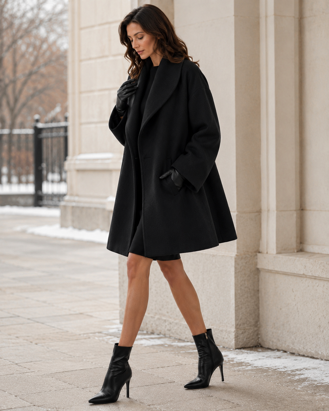 Womens Long Blend Winter Coat 7