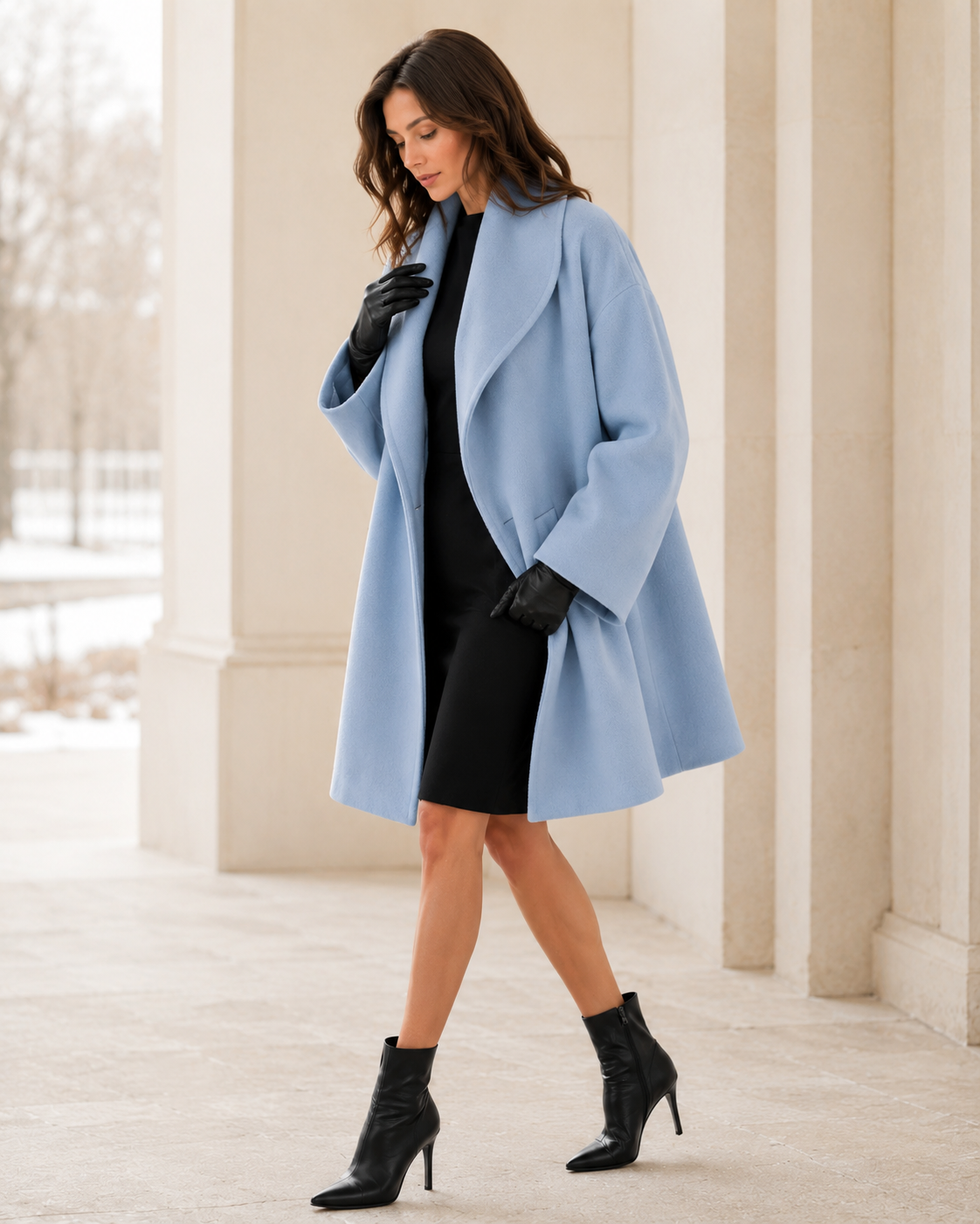 Womens Long Blend Winter Coat 3